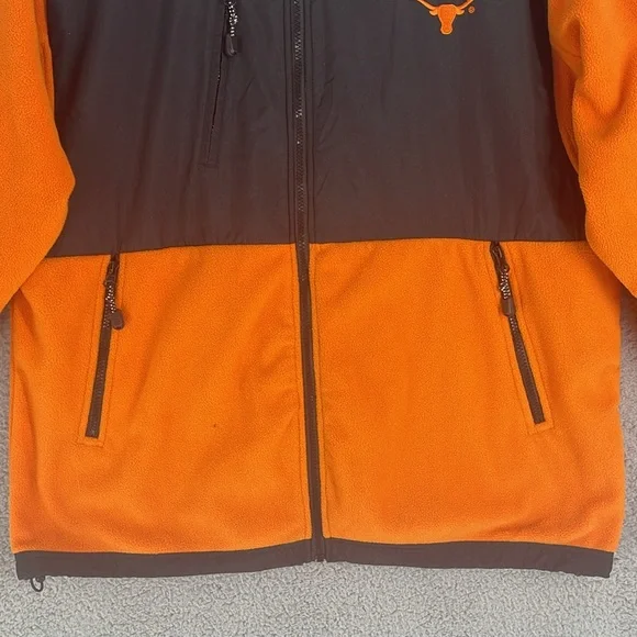 Texas Longhorns Orange & Black nylon & fleece zip up long sleeve jacket men’s XL - Picture 3 of 15